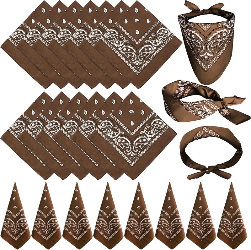 TFengfly 24 Pack Paisley Bandanas Bulk Unisex Cowboy Bandanas Head Scarf Necktie Face Cover - Image 1